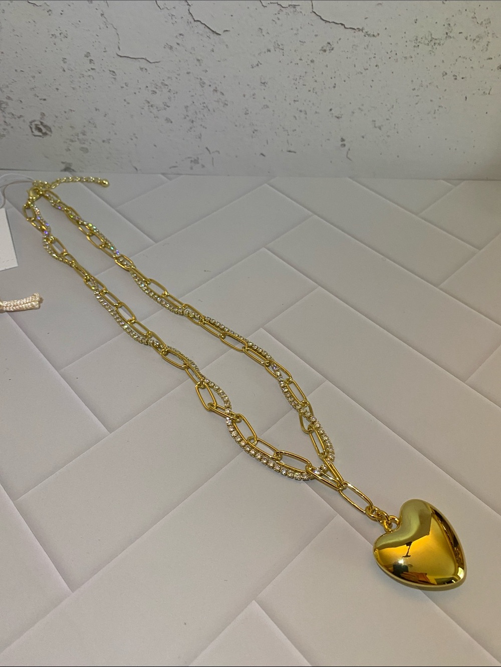 Uncommon James Gold Heart Pendant Double-Link Necklace
